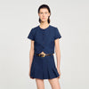 Elianna Buttoned Crop Top Navy Blue