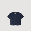 Elianna Buttoned Crop Top Navy Blue