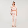 Sydney Floral Print Crop Top Pink / Ecru