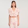 Sydney Floral Print Crop Top Pink / Ecru