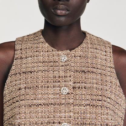 Javier Tweed Vest Brown