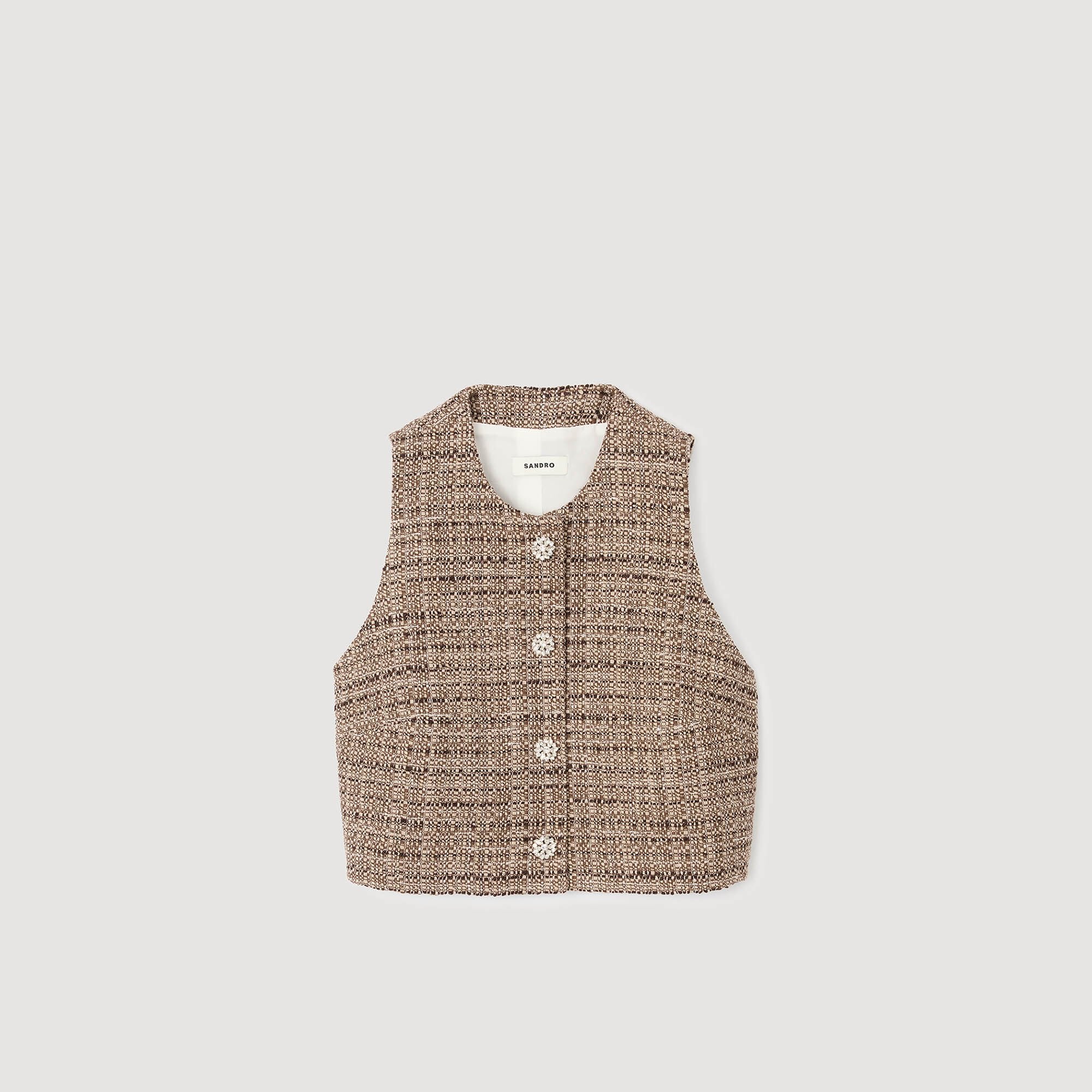 Javier Tweed Vest Brown