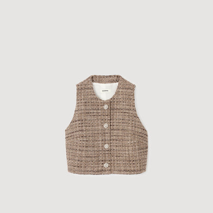 Javier Tweed Vest Brown
