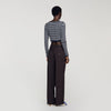 Lyvie Cropped Striped Cotton T-Shirt Marine / Blanc