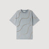Strass Wave Rhinestone T-Shirt Grey