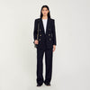 Double-Breasted Suit Jacket Black