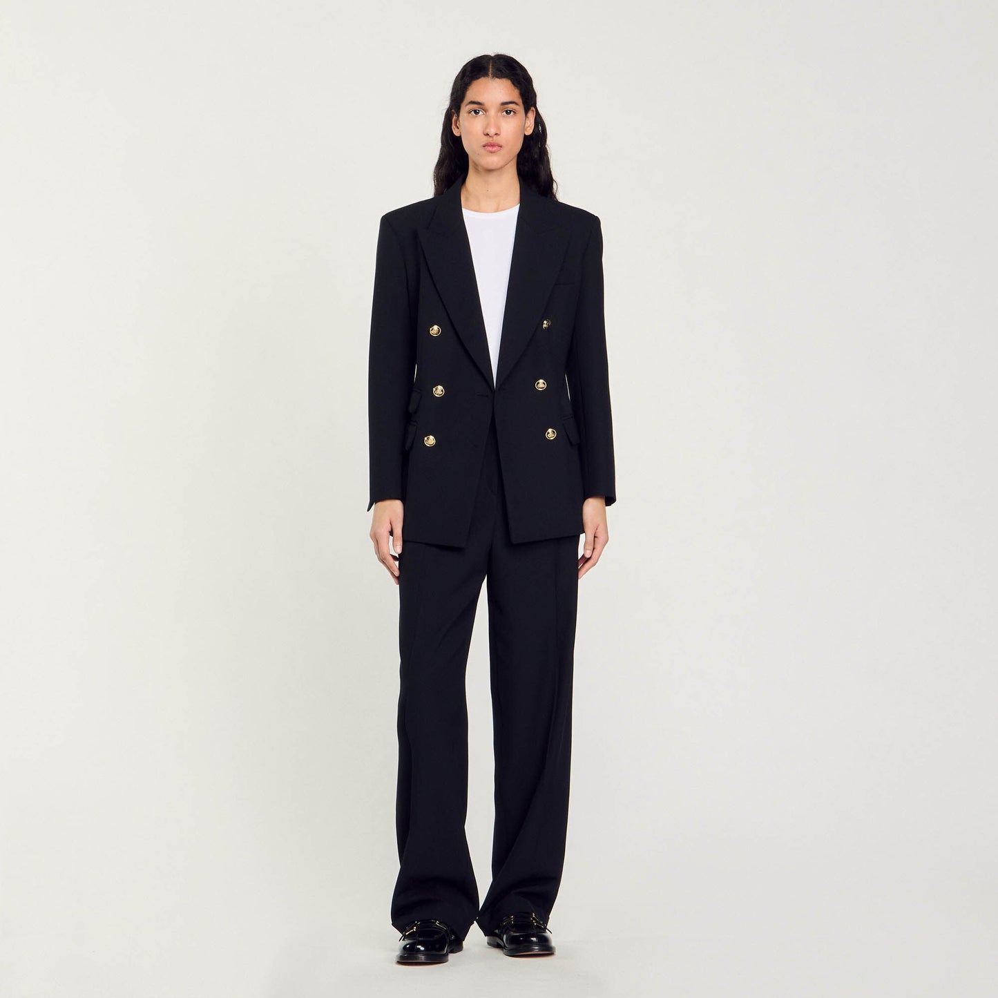 Double-Breasted Suit Jacket Black