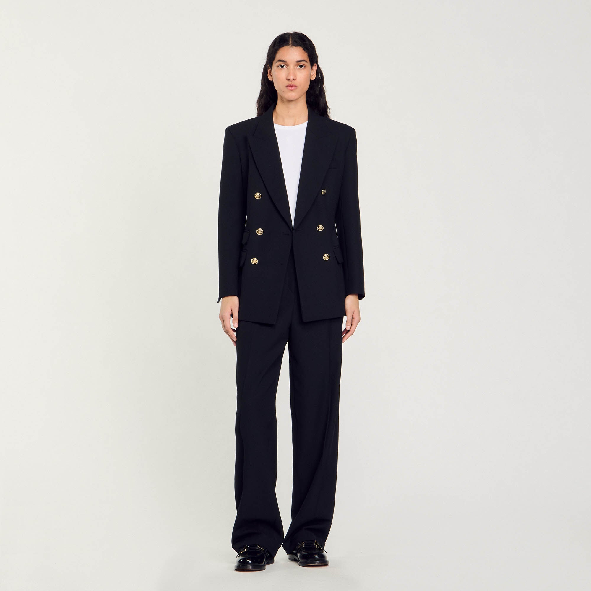 Double-Breasted Suit Jacket Black