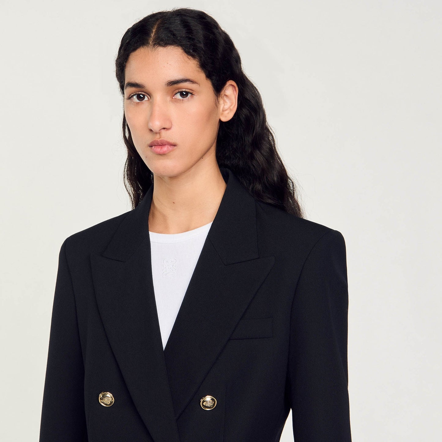 Double-Breasted Suit Jacket Black