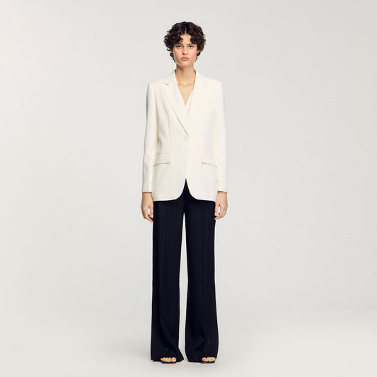 Opera Sequinned Suit Jacket Ecru