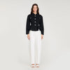 Julie Cropped Ruffled Peplum Jacket Black