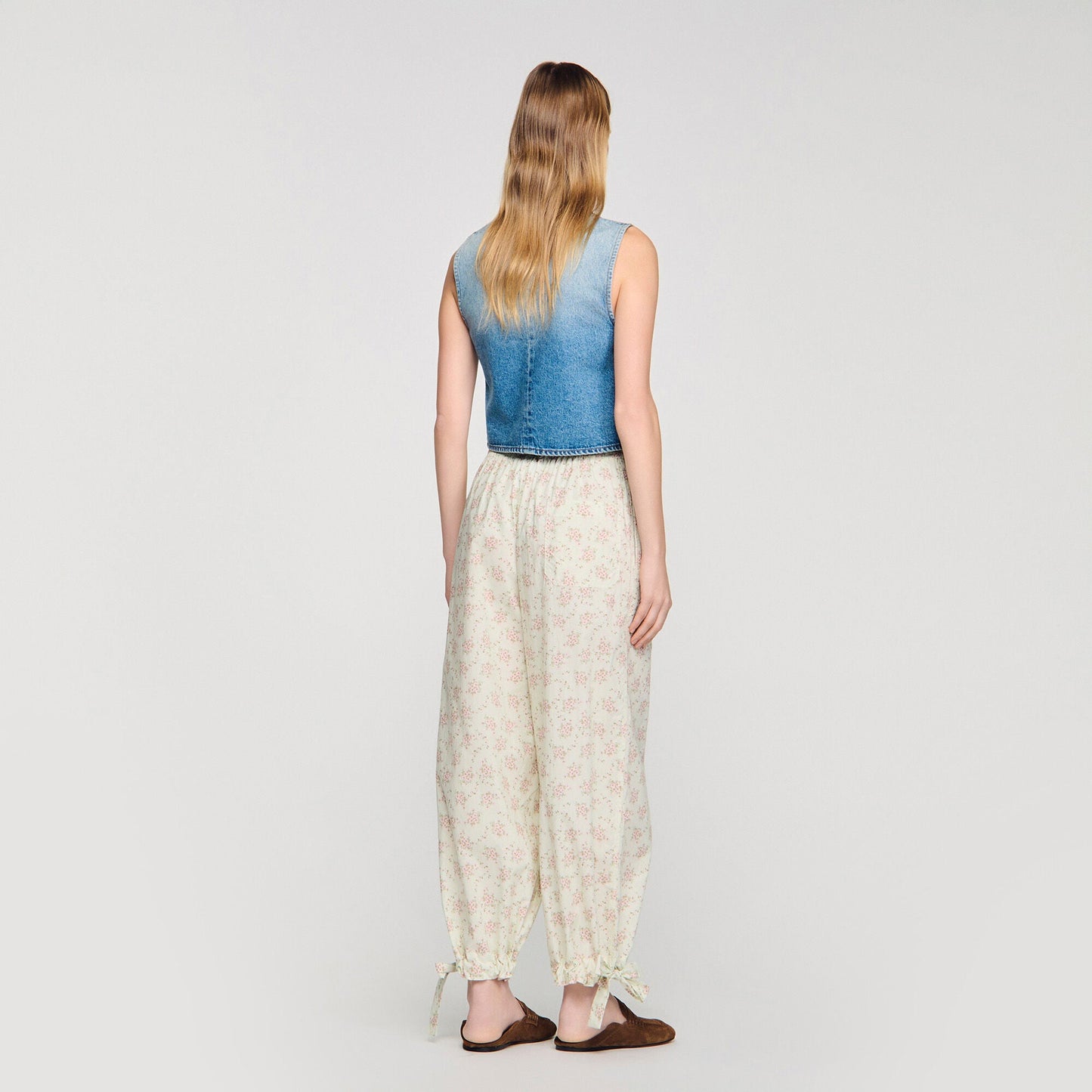 Lilio Cropped Studded Denim Jacket Blue Jean