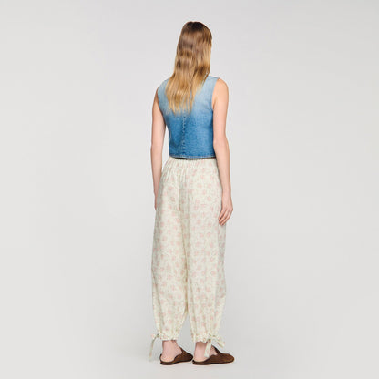 Lilio Cropped Studded Denim Jacket Blue Jean
