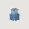 Lilio Cropped Studded Denim Jacket Blue Jean