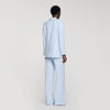 Opera Sequin-Stripe Tailored Jacket Sky Blue