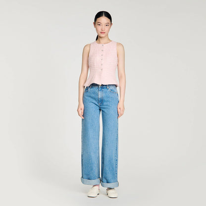 Demie Beaded Check Tweed Jacket Pink
