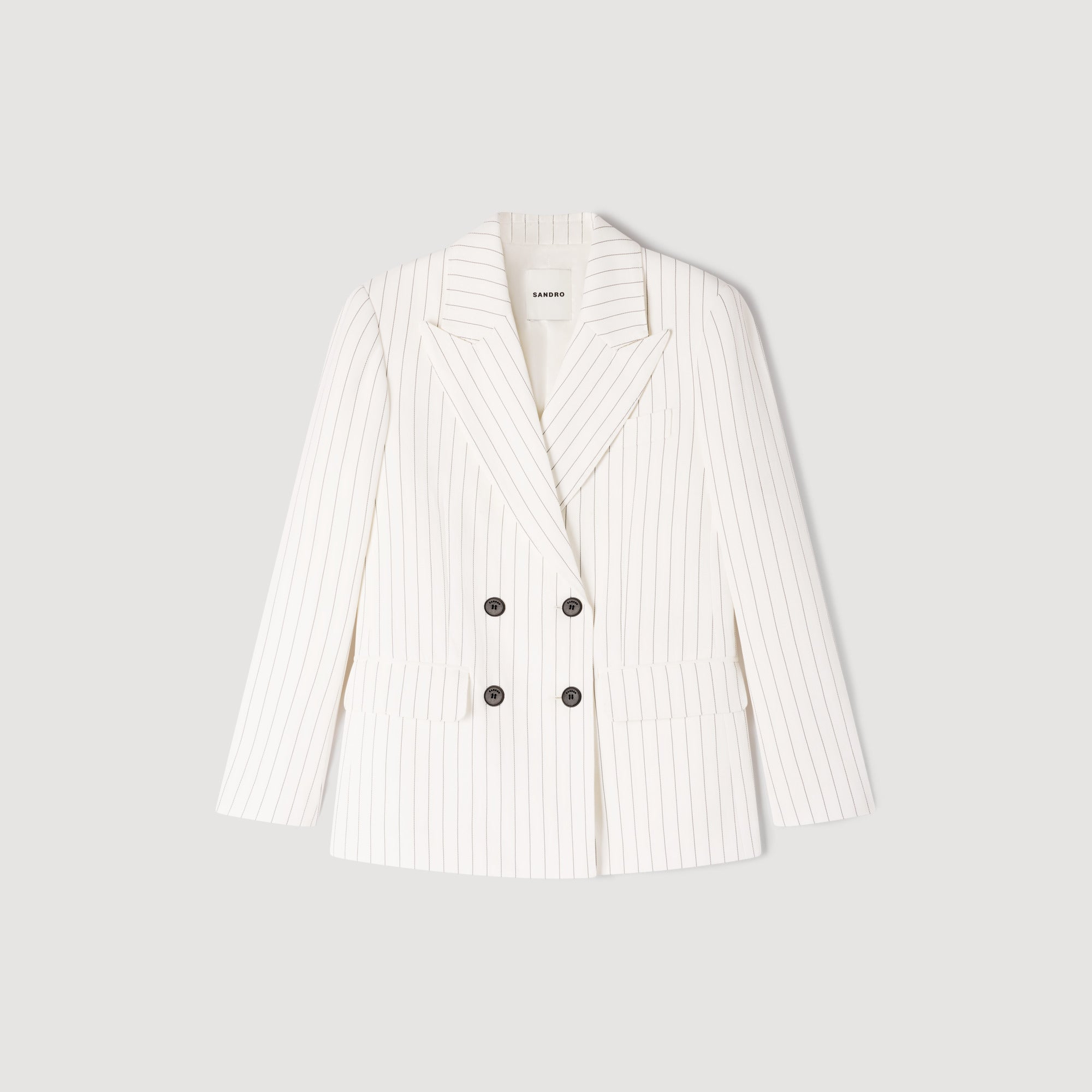 Hudson Striped Tailored Jacket Ecru / Black