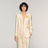 Myrella Satin Jacket With Flower Detail Cream