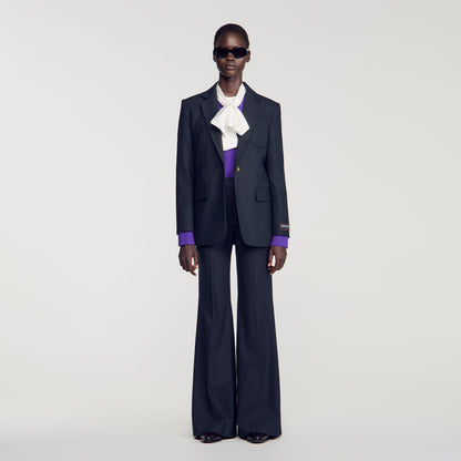 Victoire Wool Suit Jacket Navy Blue
