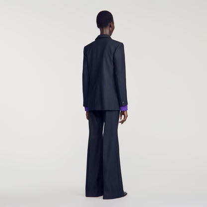 Victoire Wool Suit Jacket Navy Blue