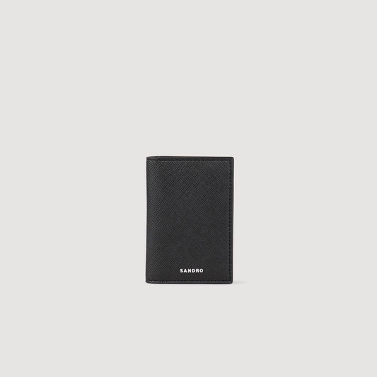 New Card Leather Wallet Black