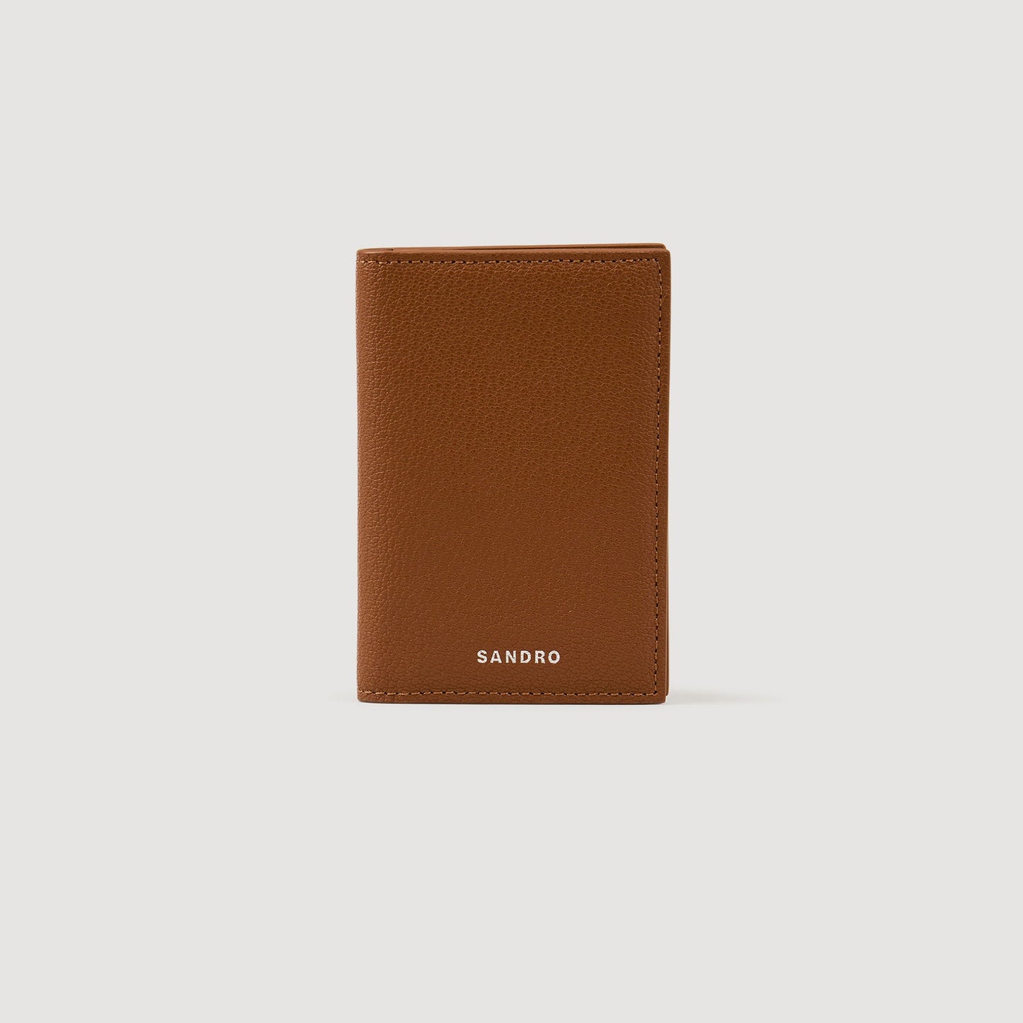 Card Grain Grained leather foldable cardholder Cognac