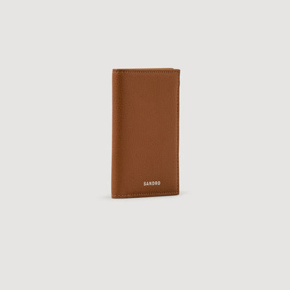 Card Grain Grained leather foldable cardholder Cognac