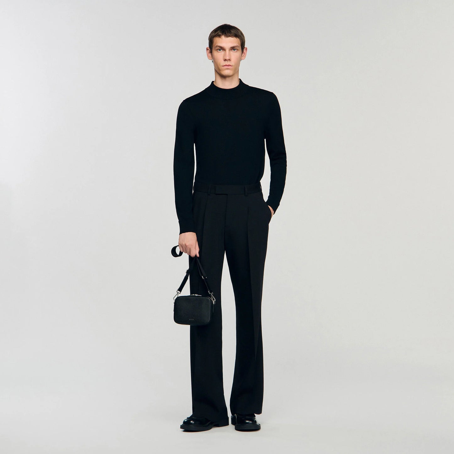 Minibag Hook Small Saffiano Leather Bag Black