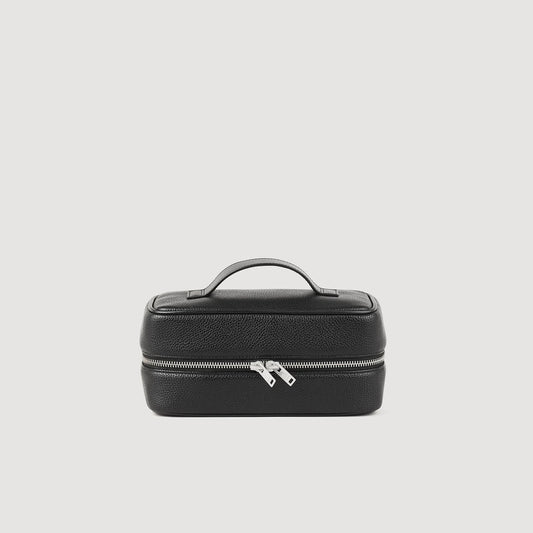 Wash New Toilet Bag In Grained Fabric Black