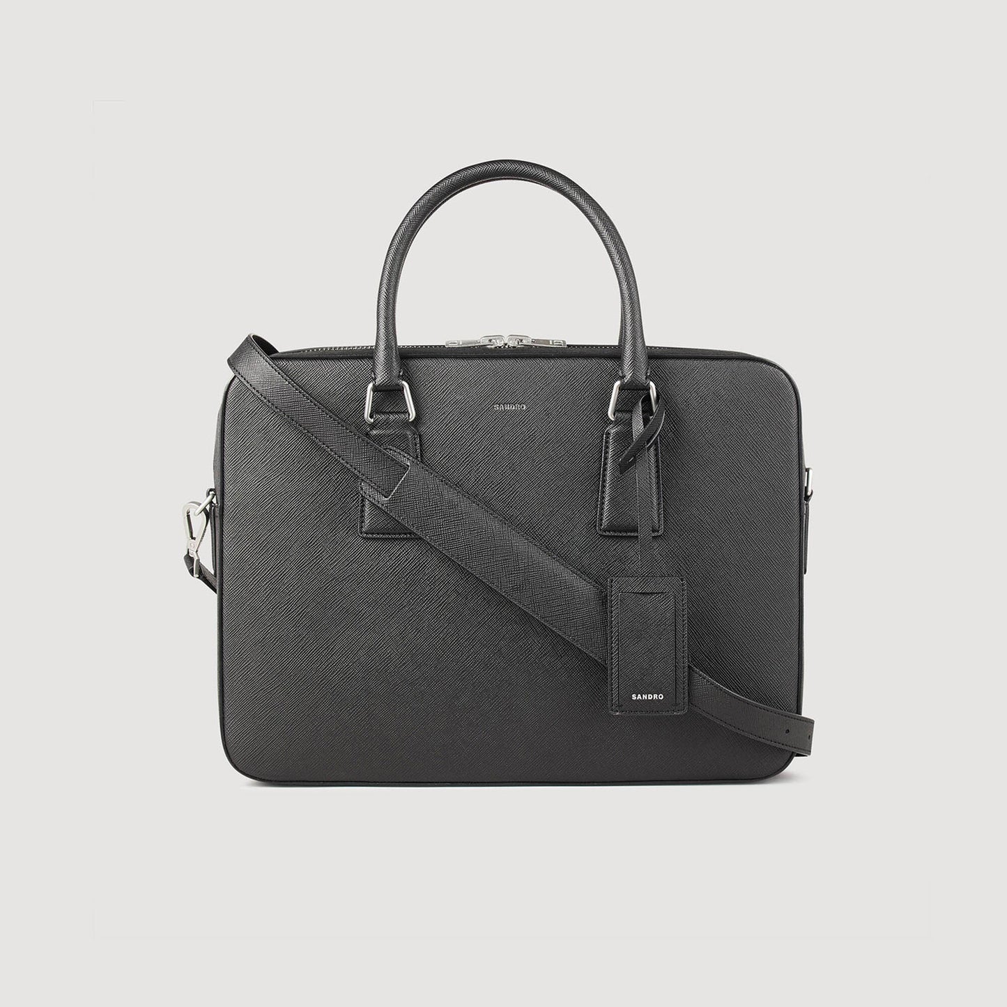 Downtown Large Update Briefcase In Certified Leather Black