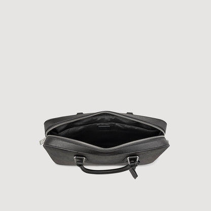 Downtown Large Update Briefcase In Certified Leather Black