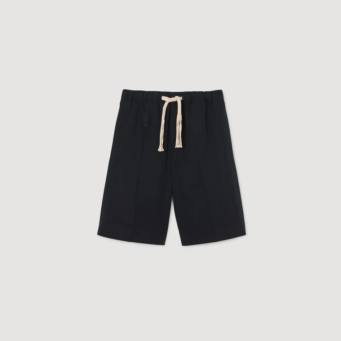 Rope Short Elasticated Waist Cotton Shorts Navy Blue