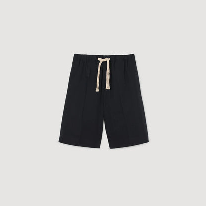 Rope Short Elasticated Waist Cotton Shorts Navy Blue