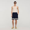 Amalfi Short Contrast Pattern Floaty Shorts Navy Blue