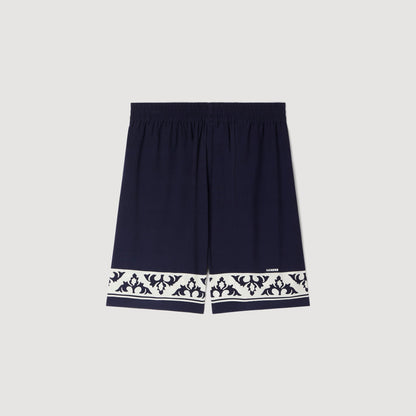 Amalfi Short Contrast Pattern Floaty Shorts Navy Blue