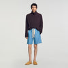 Rope Denim Shorts Faded cotton shorts Chambray