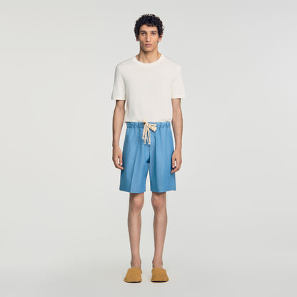 Rope Denim Shorts Faded cotton shorts Chambray