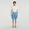 Rope Denim Shorts Faded cotton shorts Chambray