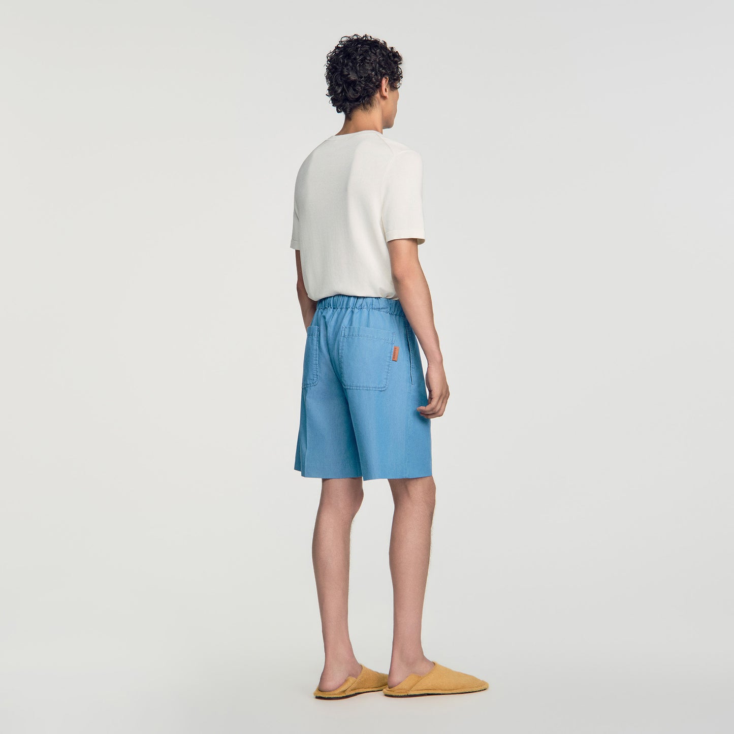Rope Denim Shorts Faded cotton shorts Chambray