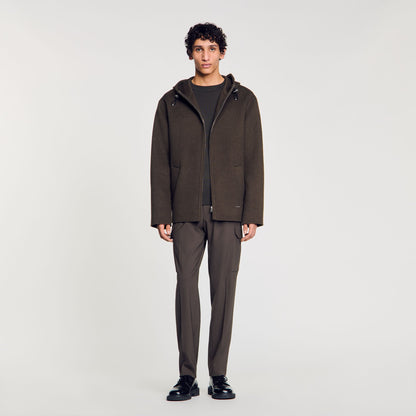 Hooded Windcheater Dark Kaki.