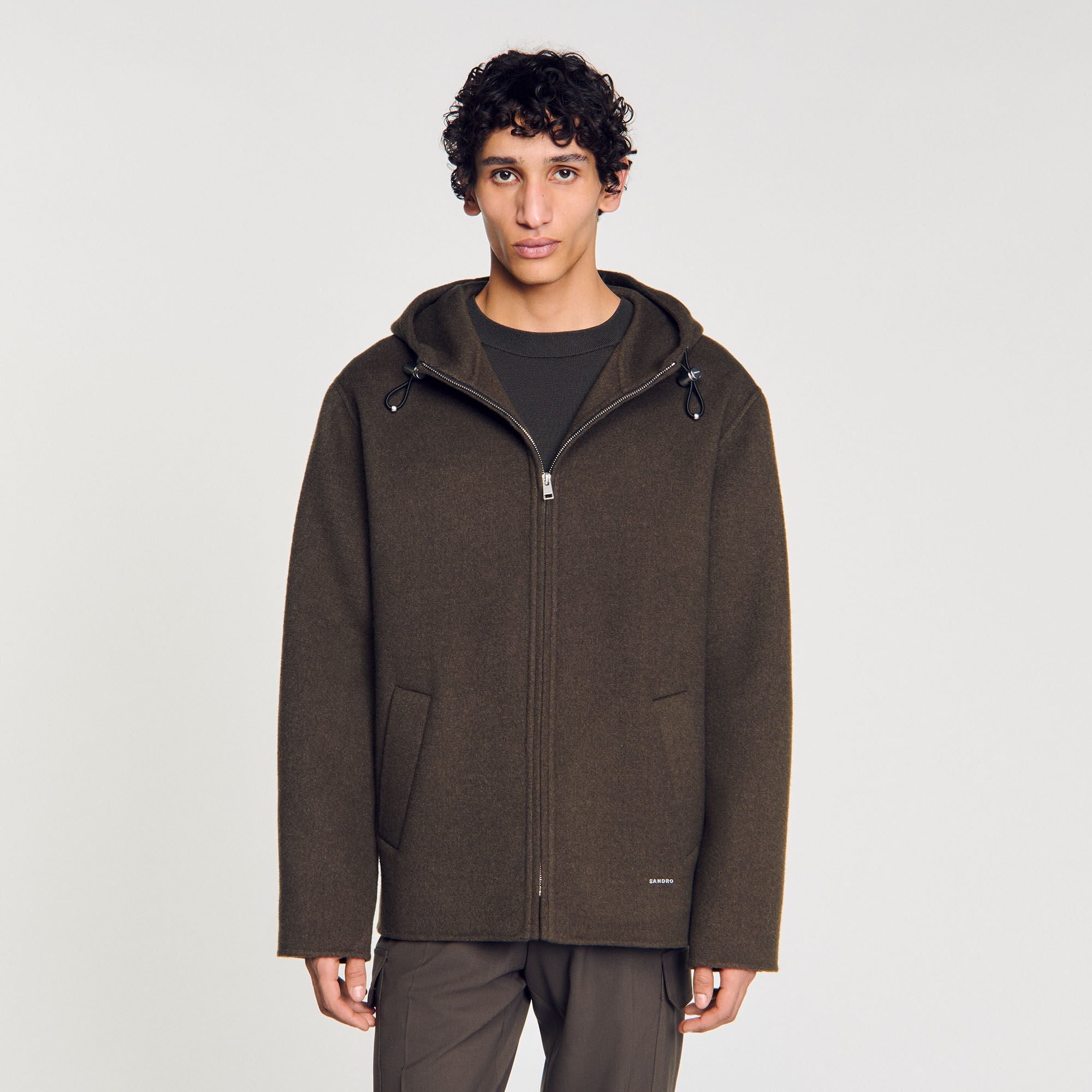 Hooded Windcheater Dark Kaki.