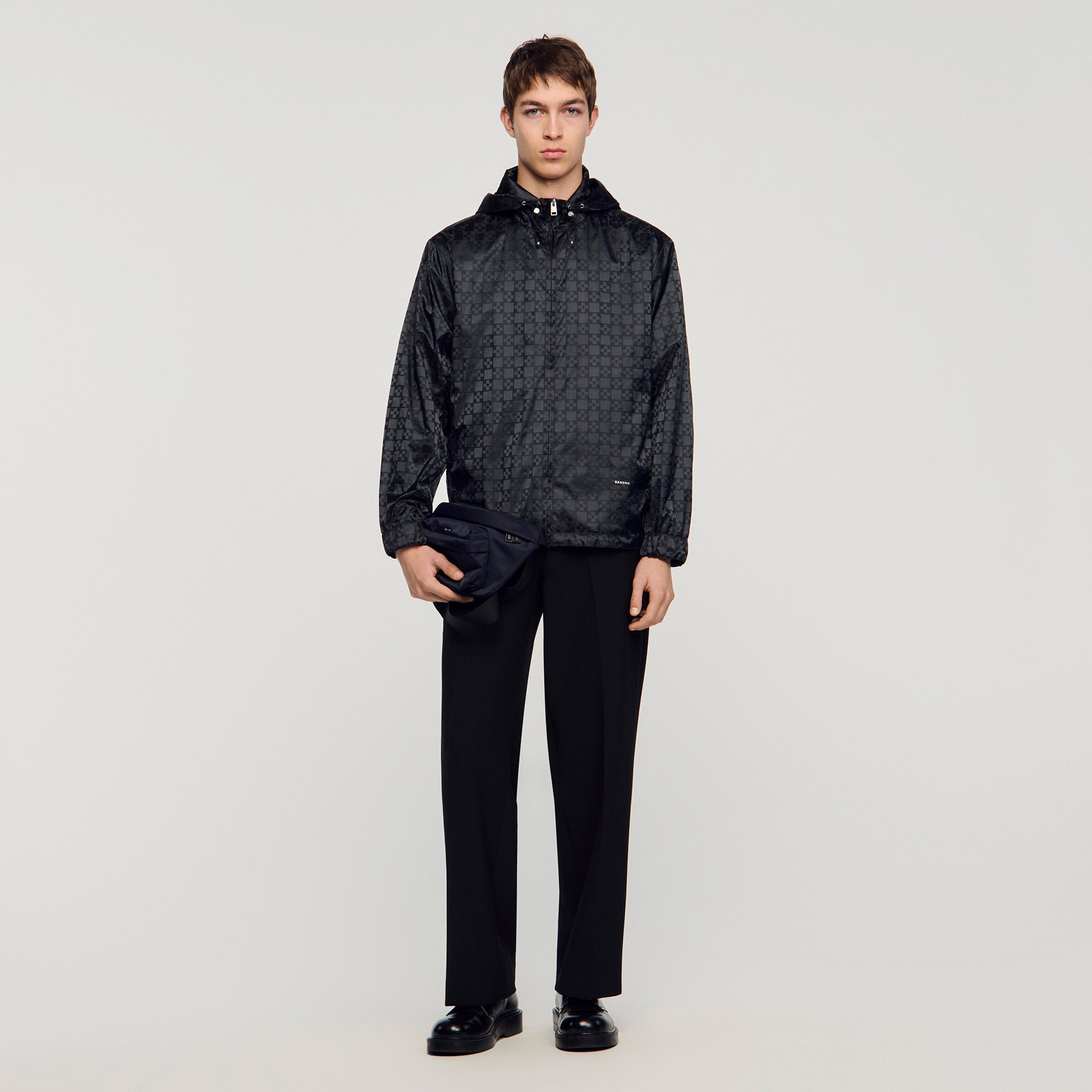Surf Squarecross Nylon Jacquard Leger Square Cross Nylon Jacket Dark Grey
