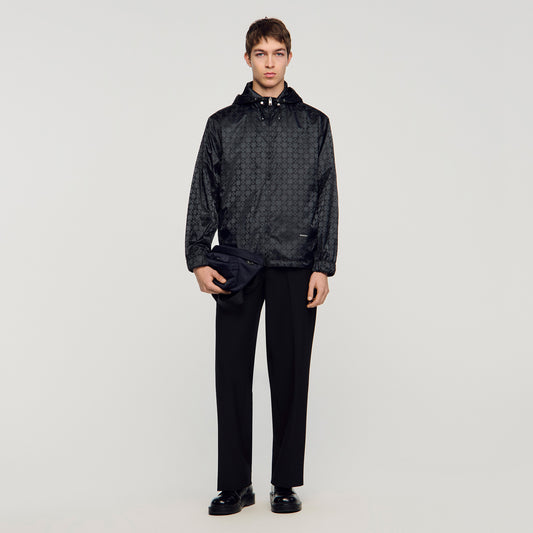 Surf Squarecross Nylon Jacquard Leger Square Cross Nylon Jacket Dark Grey