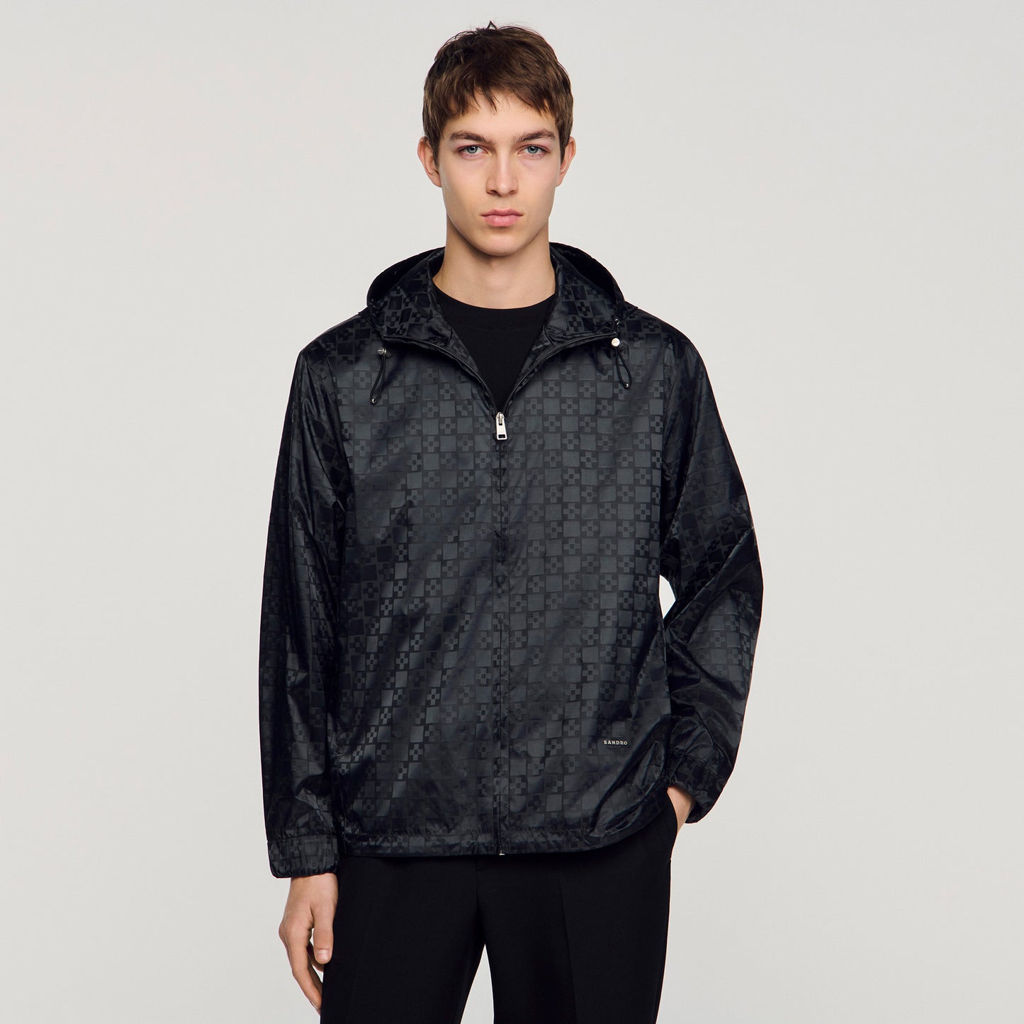 Surf Squarecross Nylon Jacquard Leger Square Cross Nylon Jacket Dark Grey