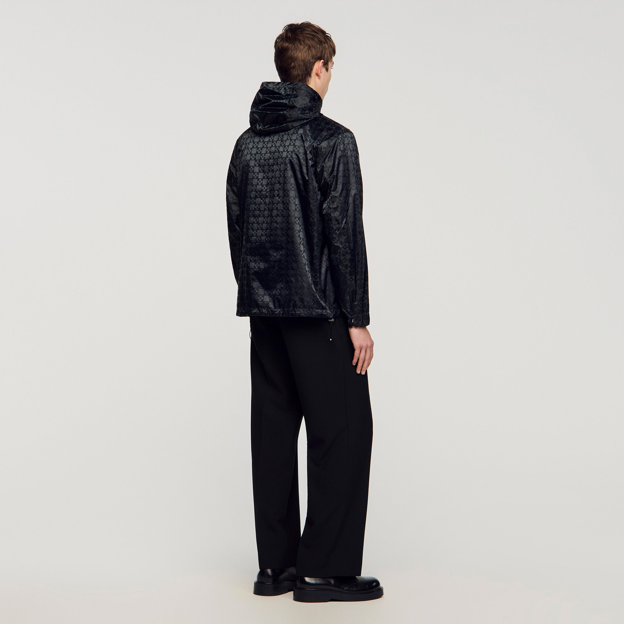 Surf Squarecross Nylon Jacquard Leger Square Cross Nylon Jacket Dark Grey