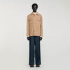 Cross Overshirt Square Cross Jacquard Overshirt Camel