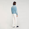 Cross Sanded Trucker Square Cross Denim Jacket SKY BLUE