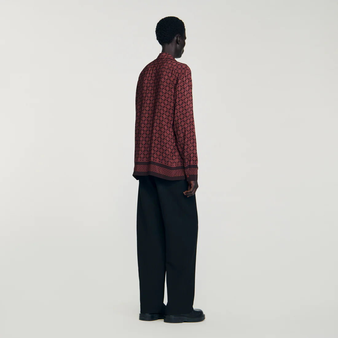 Square Cross Ml Printed Loose-Fit Shirt Cognac