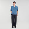 Cross Mc Square Cross Motif Flowing Blouse Sky Blue