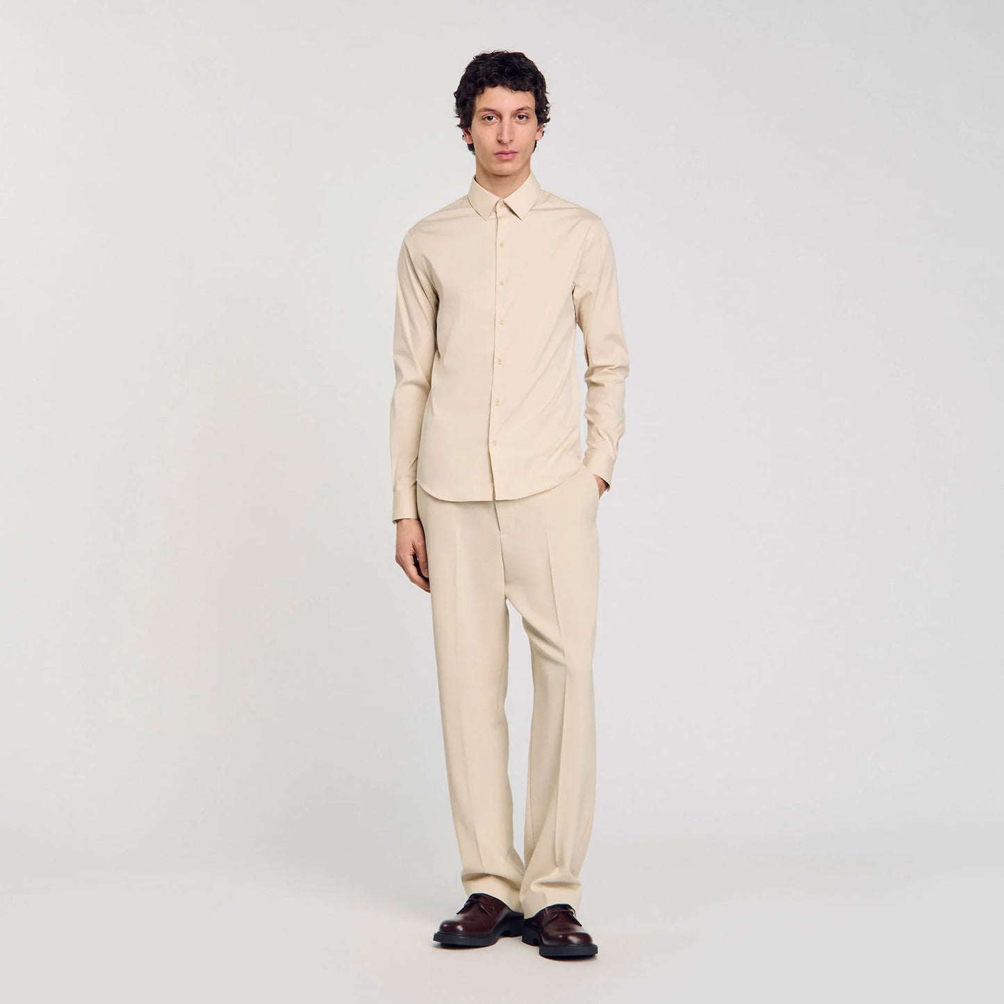 New Seamless Stretch Plain Shirt Oats